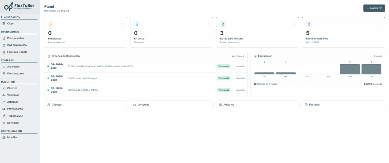 Búsqueda en tiempo real filtrando referencias de recambio mientras se escribe